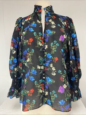Alice + Olivia Beautiful Looms Blouse, NWT Size M